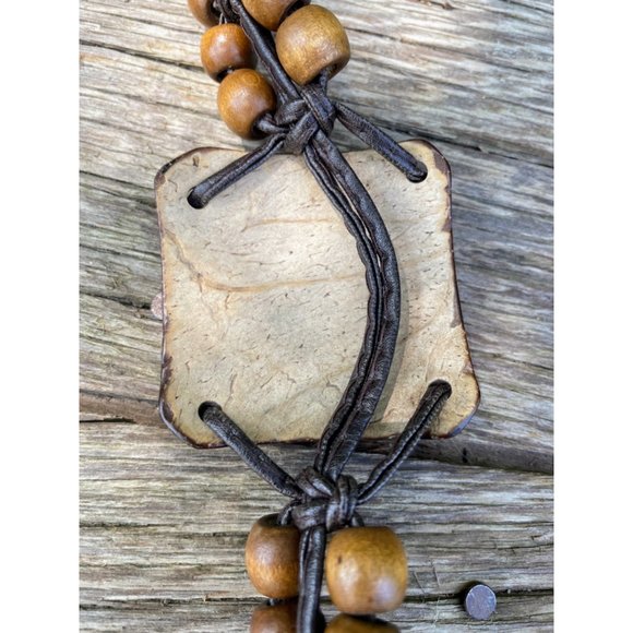 Vintage wood Bead Tie Hippy Boho Festival Belt - Picture 7 of 13